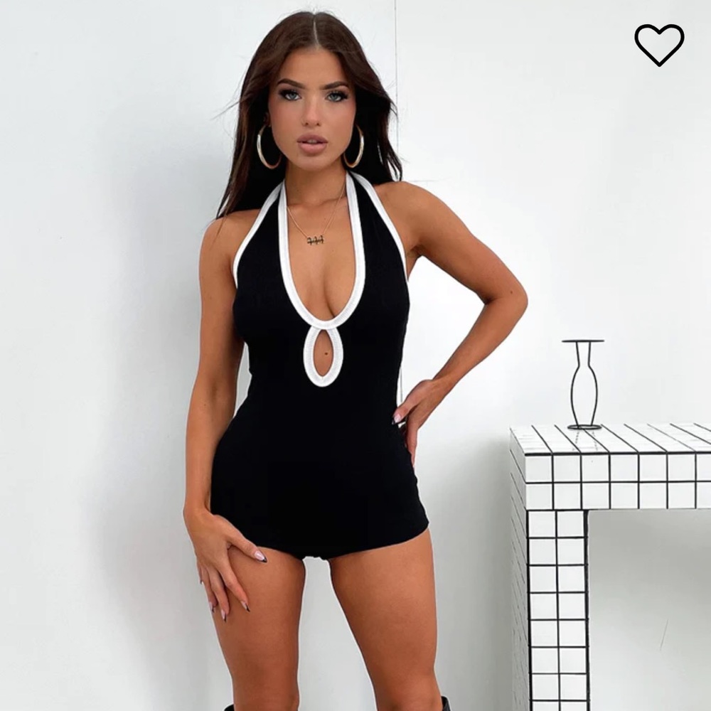 Thatssofetch Melissa black and white romper